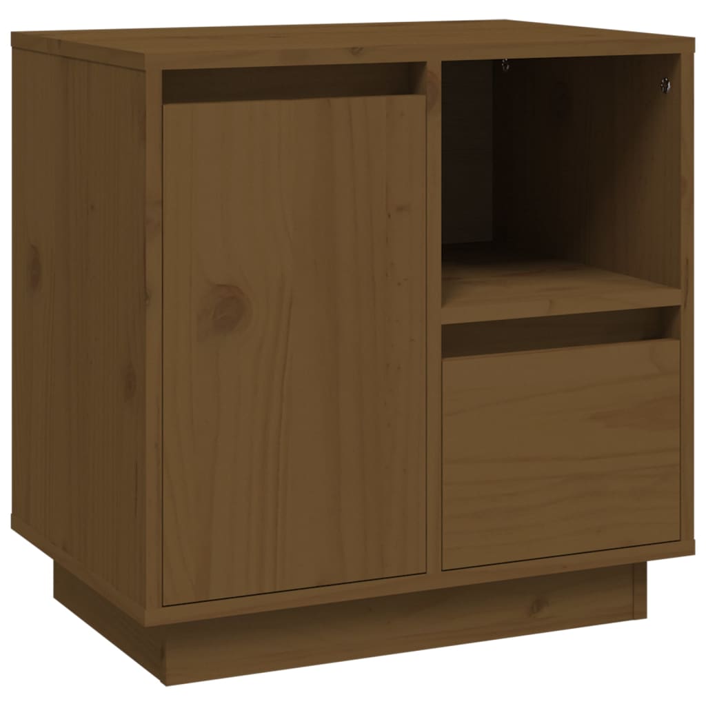 vidaXL Bedside Cabinet Honey Brown 50x34x50 cm Solid Wood Pine
