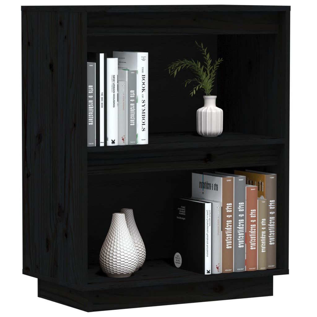 vidaXL Console Cabinet Black 60x34x75 cm Solid Wood Pine