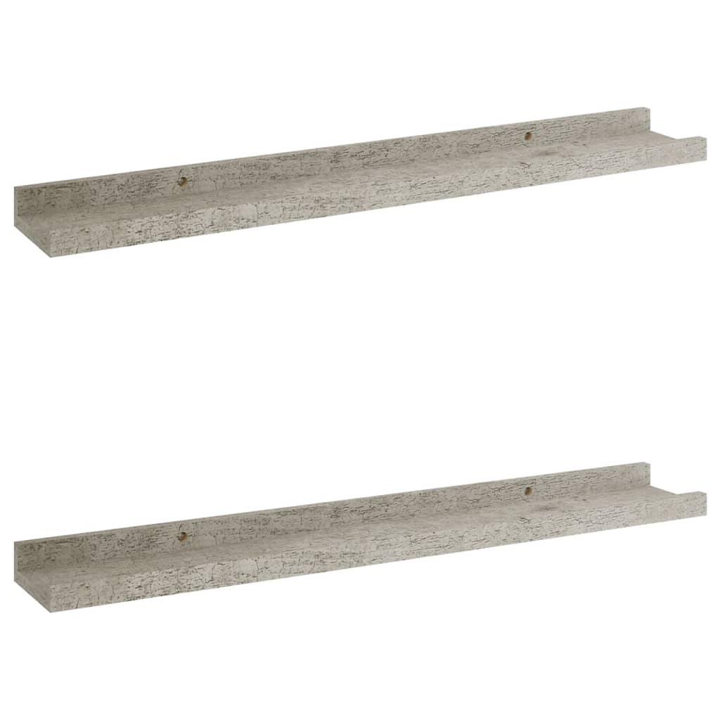 vidaXL Wall Shelves 2 pcs Concrete Grey 60x9x3 cm