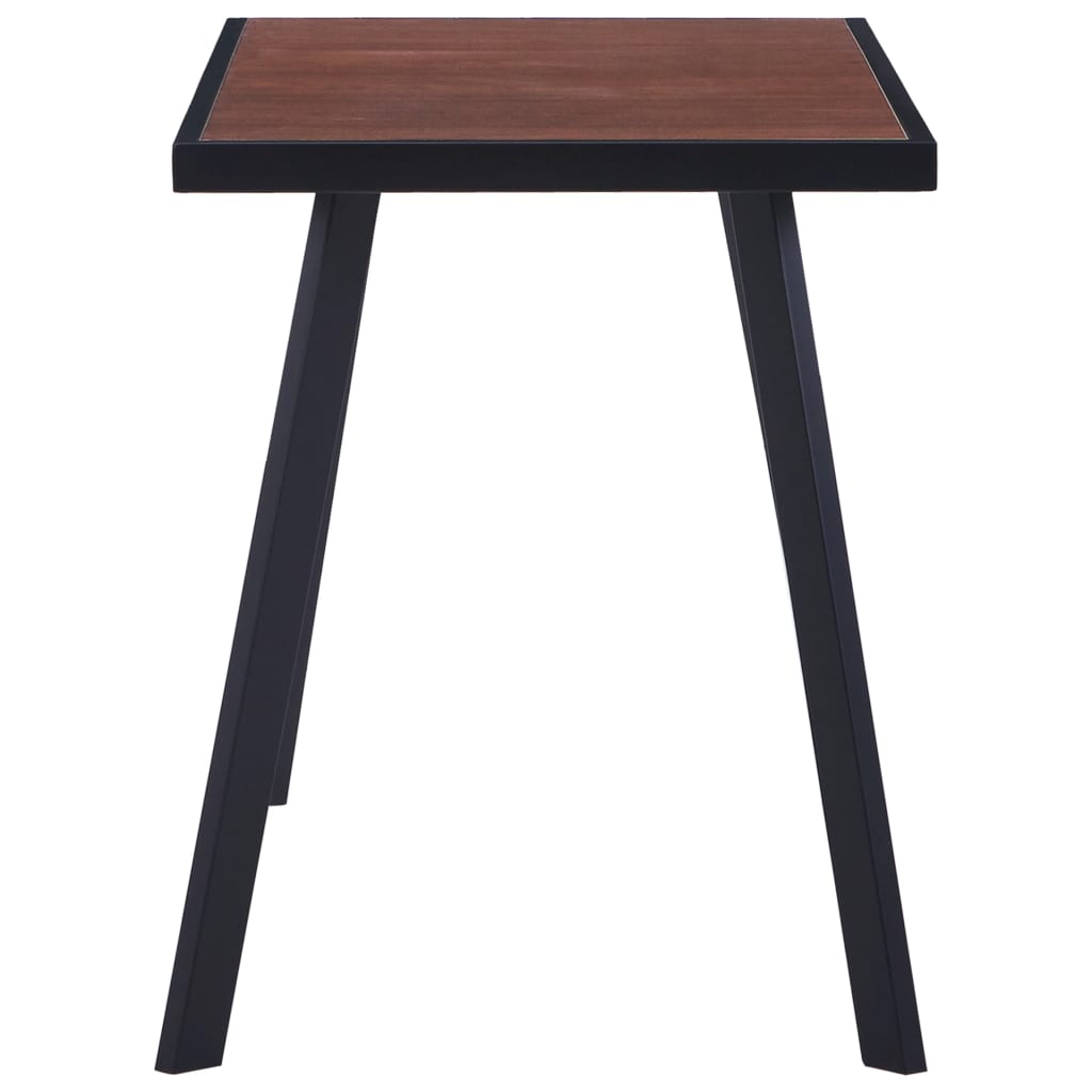 vidaXL Dining Table Dark Wood and Black 120x60x75 cm MDF