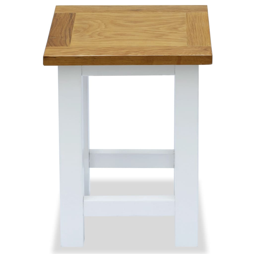 vidaXL End Table 27x24x37 cm Solid Oak Wood