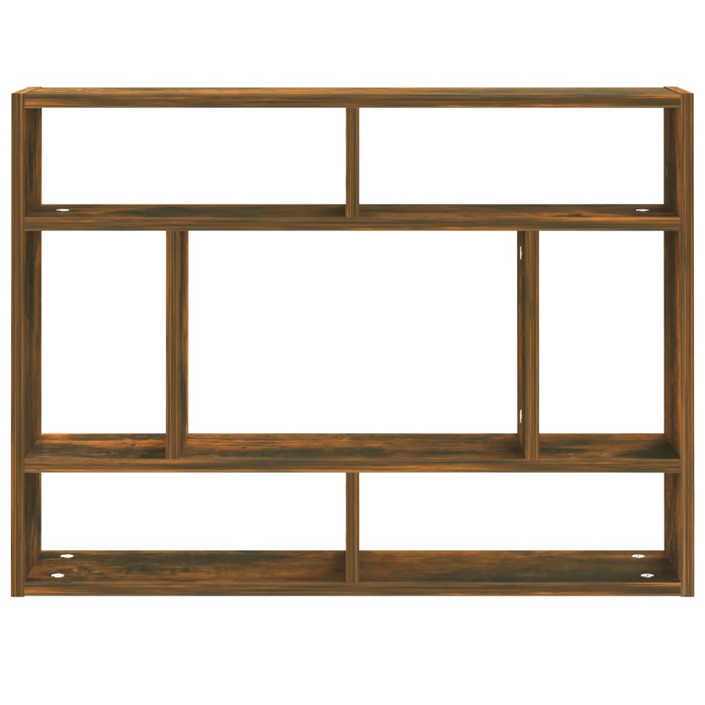 vidaXL Wall Shelf Smoked Oak 75x16x55 cm Engineered Wood