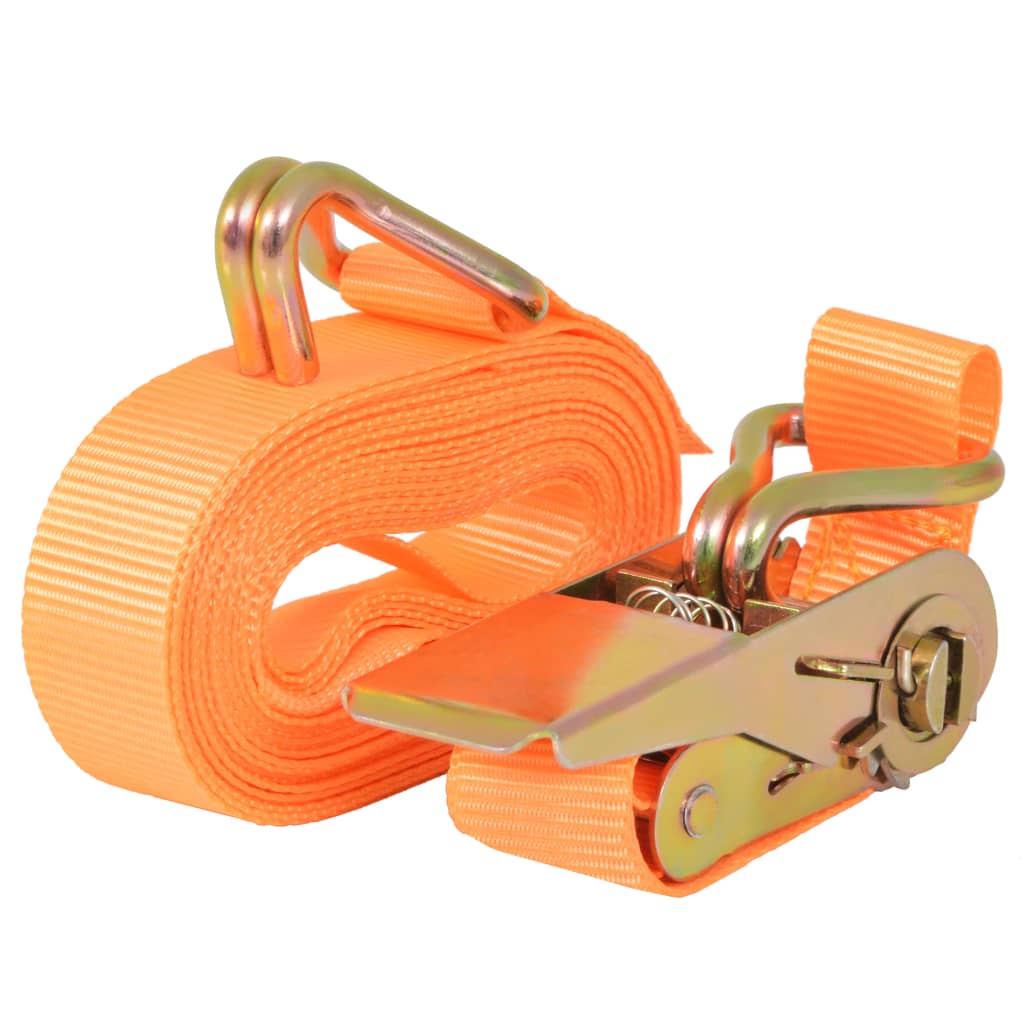 vidaXL Ratchet Tie Down Straps 4 pcs 0.4 Tonnes 6mx25mm Orange