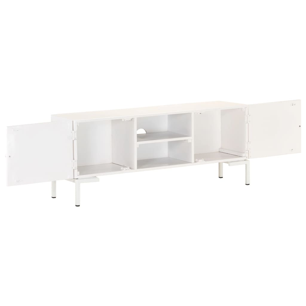 vidaXL TV Cabinet White 115x30x46 cm Solid Mango Wood
