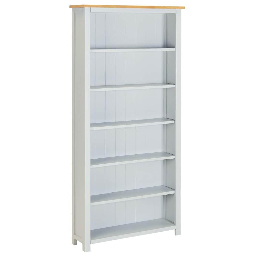 vidaXL 6-Tier Bookcase 80x22.5x170 cm Solid Oak Wood