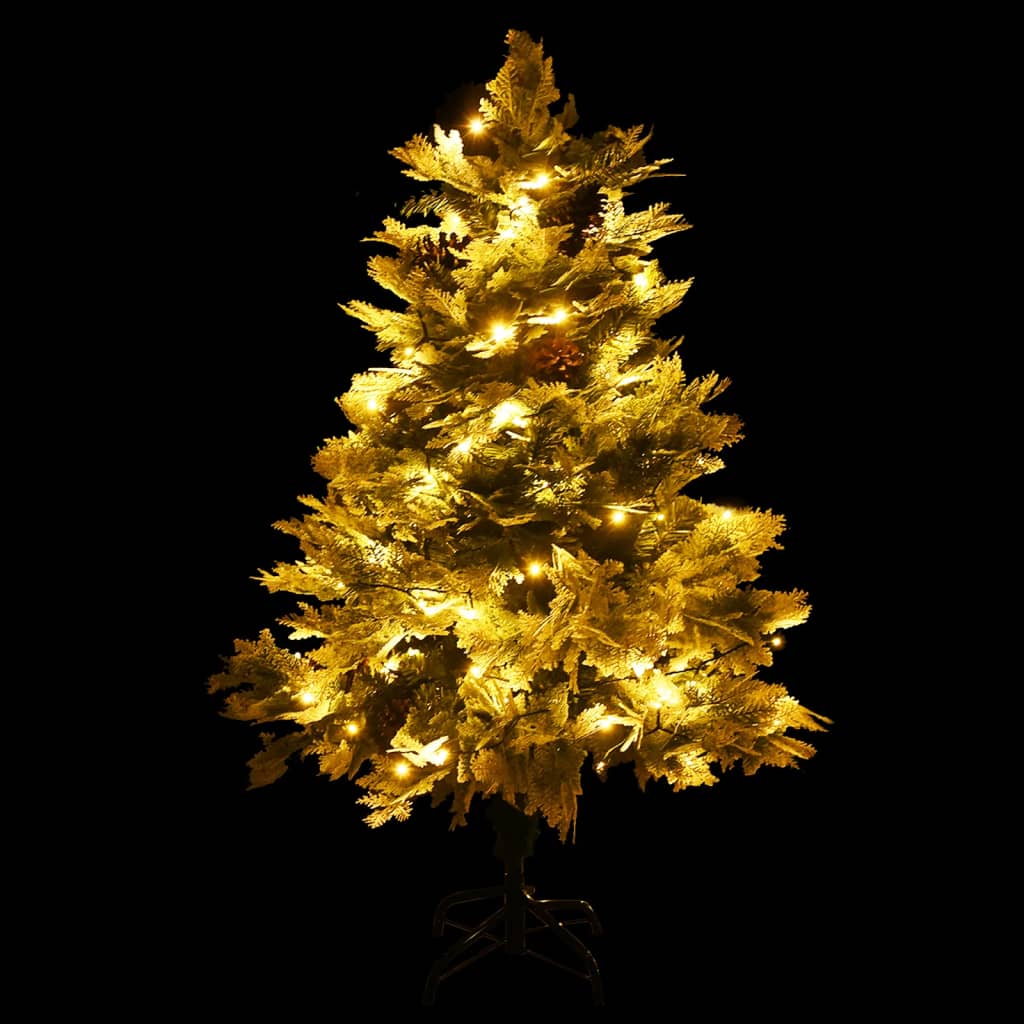 vidaXL Pre-lit Christmas Tree with Pine Cones Green 150 cm PVC&PE