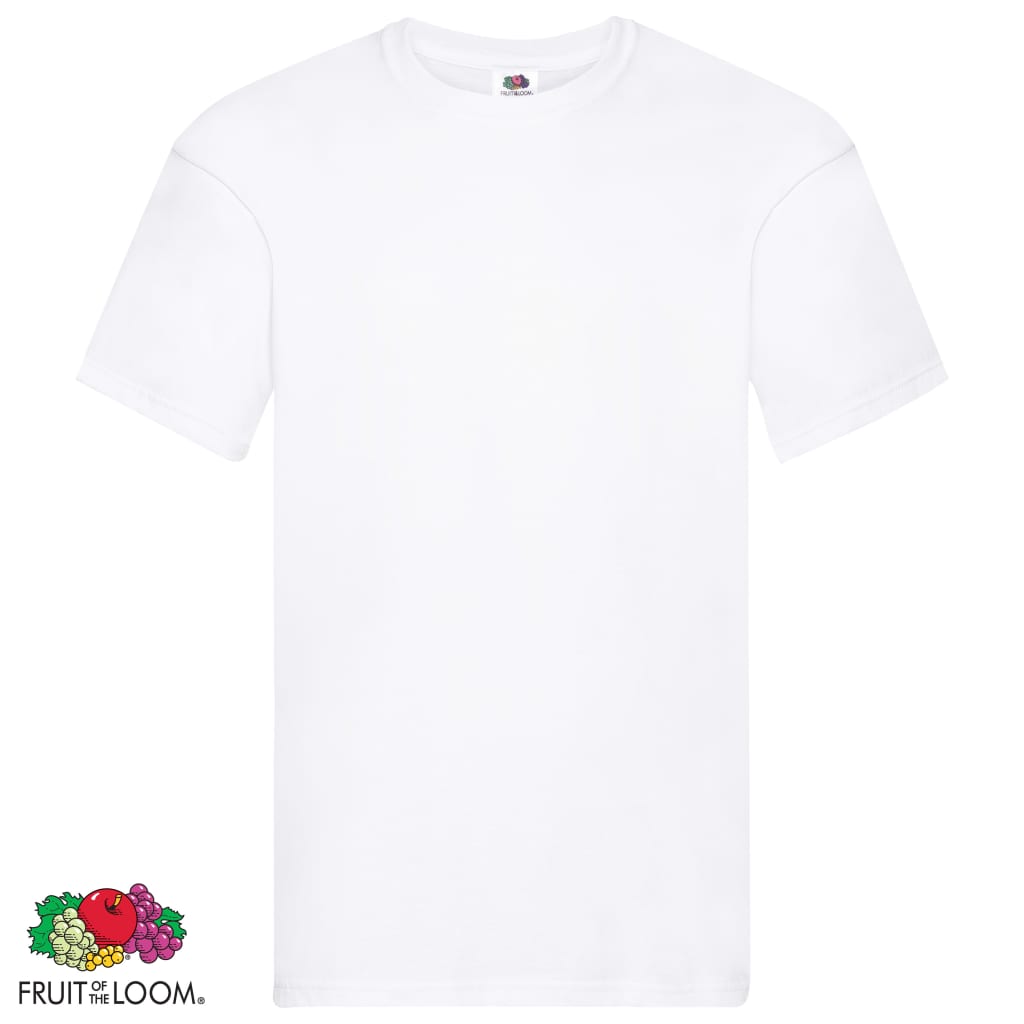 Fruit of the Loom Original T-shirts 5 pcs White XXL Cotton
