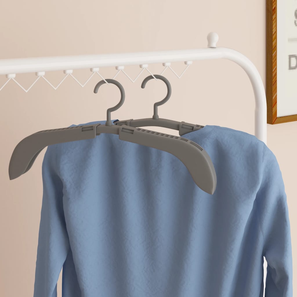 vidaXL Extendable Clothes Hangers 5 pcs Grey