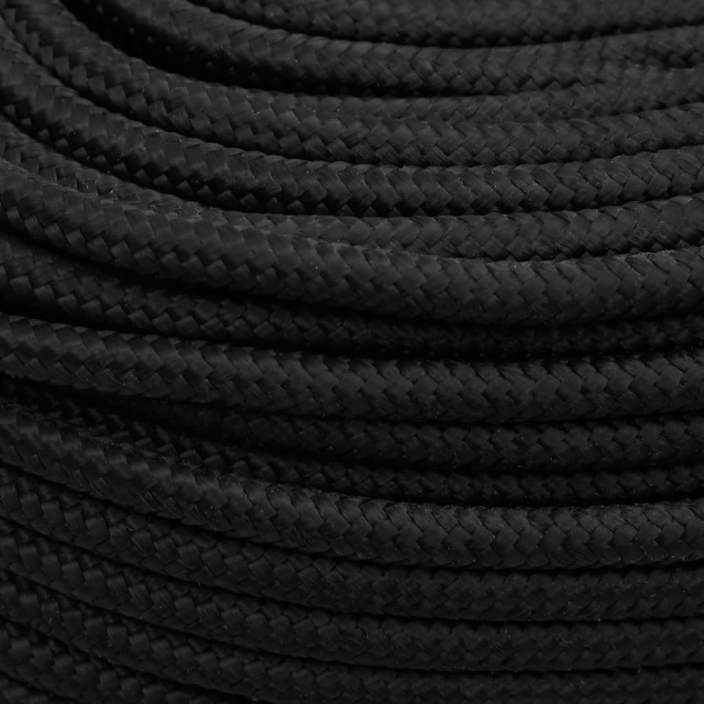 vidaXL Boat Rope Full Black 6 mm 250 m Polypropylene