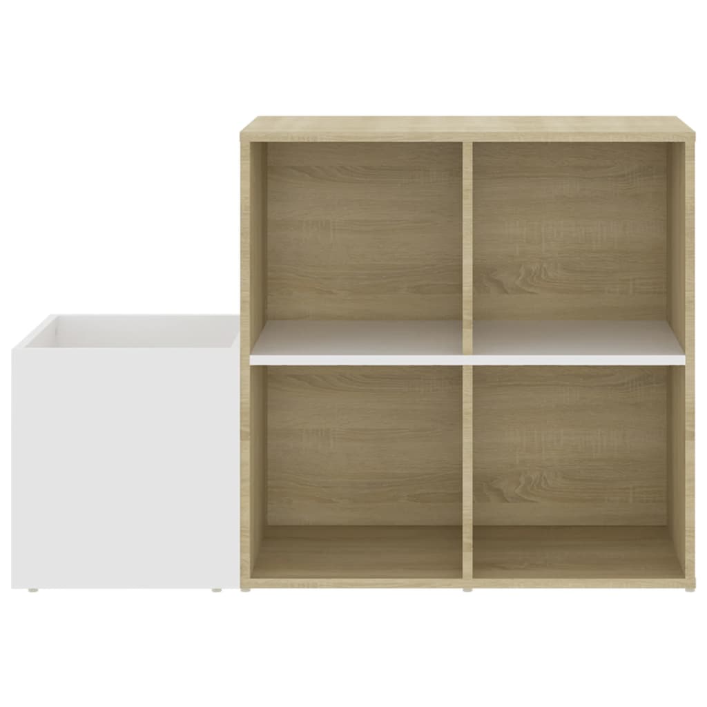 vidaXL Hall Shoe Cabinet White and Sonoma Oak 105x35.5x70 cm Engineered Wood