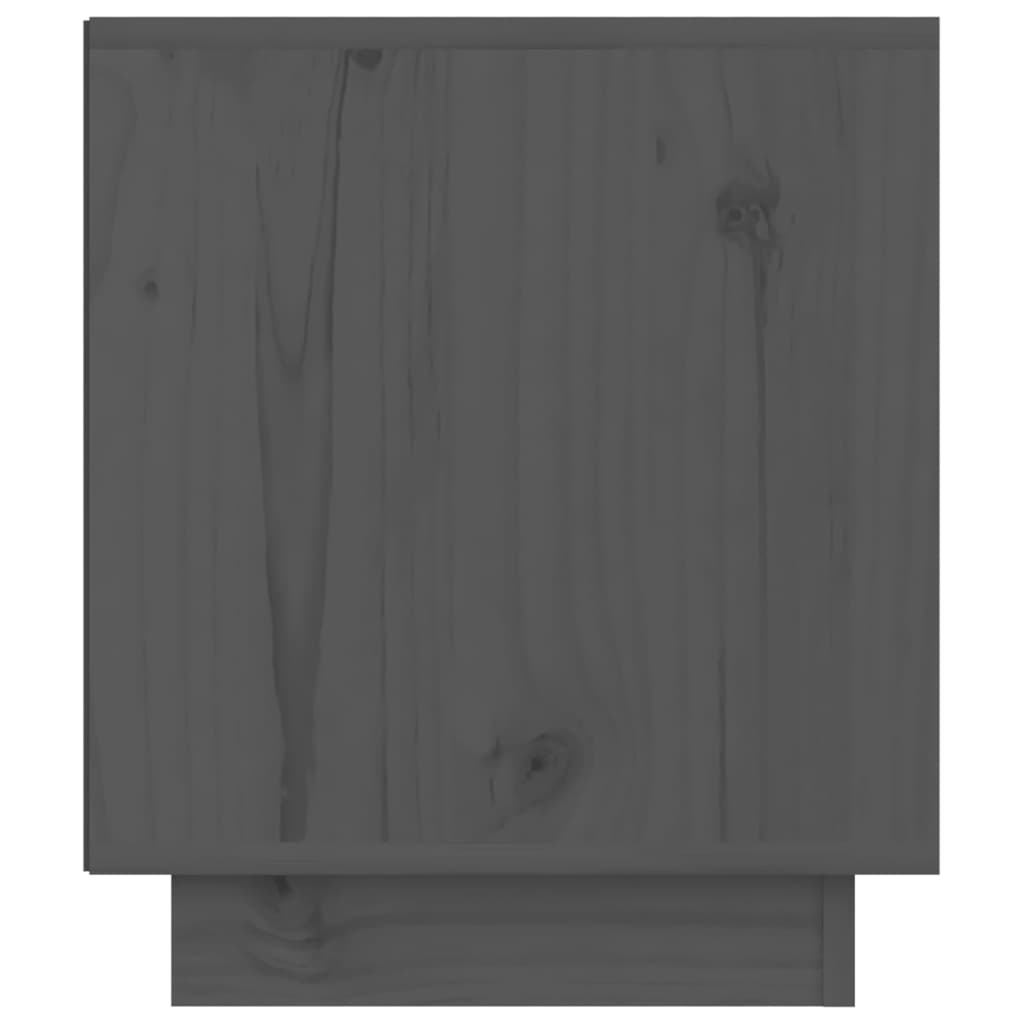 vidaXL Bedside Cabinet Grey 40x34x40 cm Solid Wood Pine