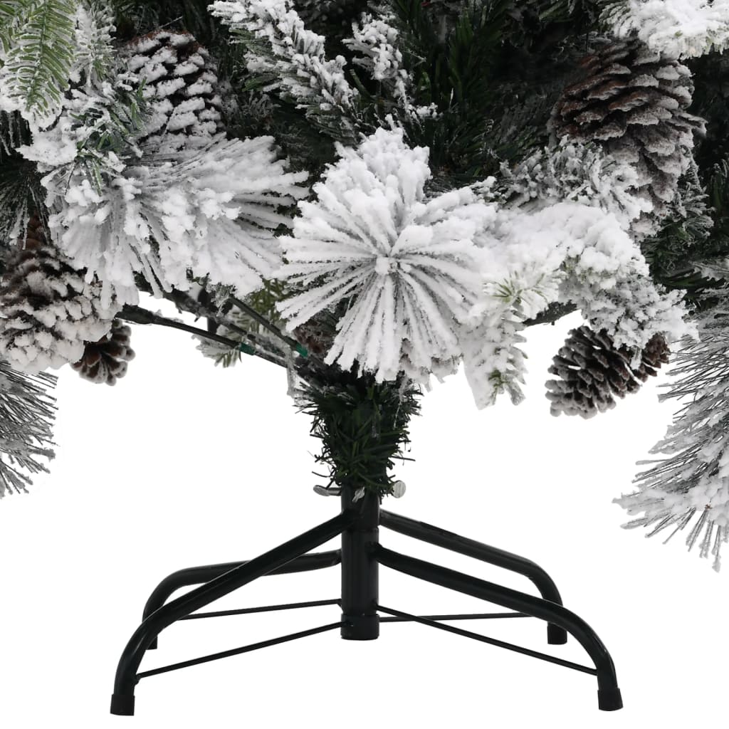 vidaXL Christmas Tree with Flocked Snow&Cones 150 cm PVC&PE