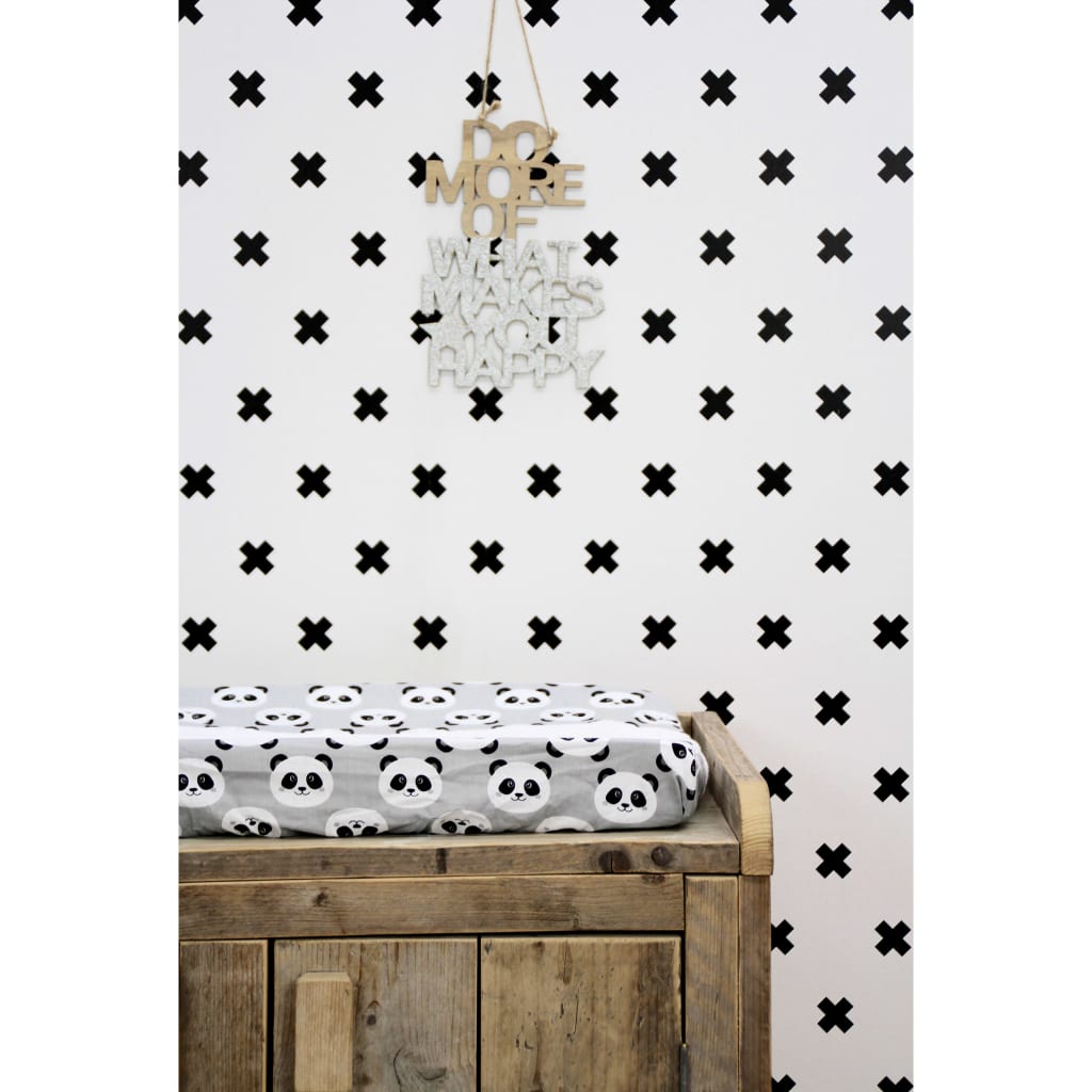 Noordwand Wallpaper Fabulous World Cross White and Black