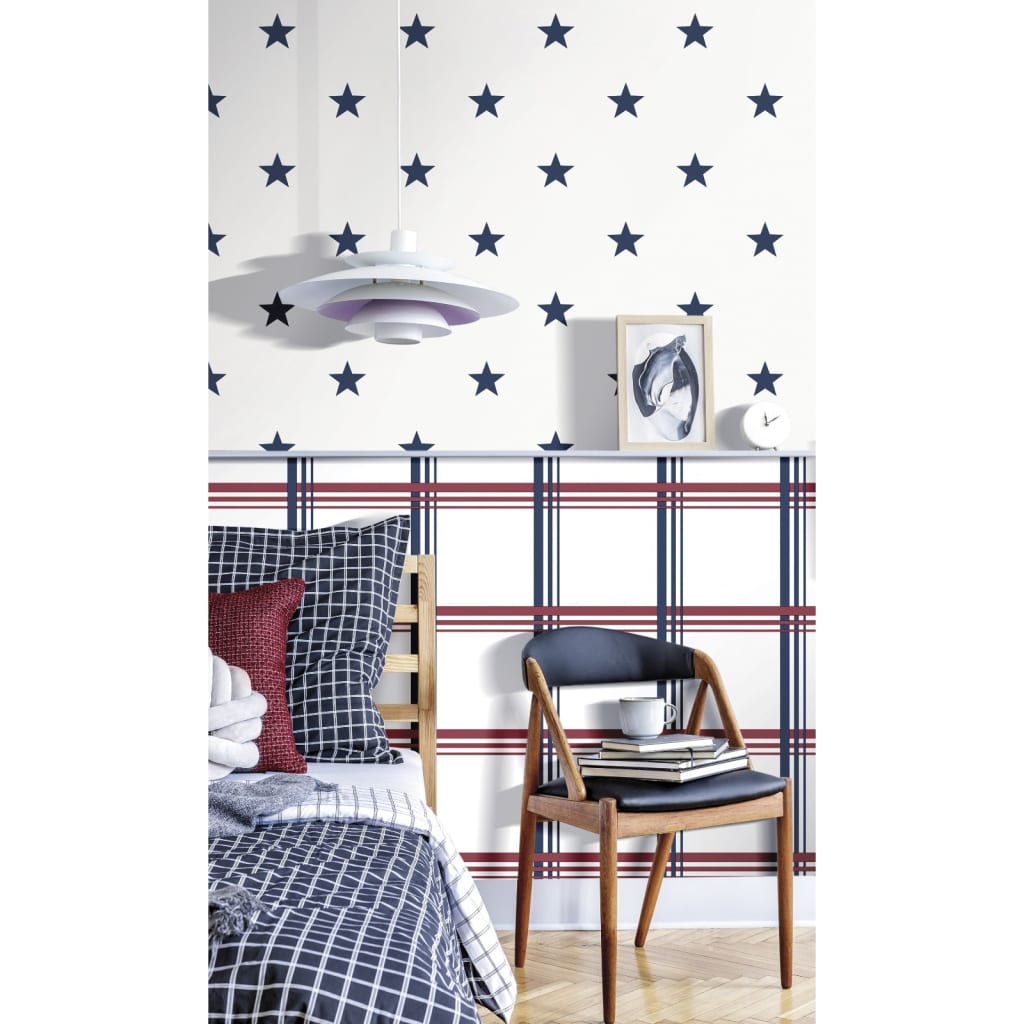 Noordwand Wallpaper Friends & Coffee Little Stars Blue and White