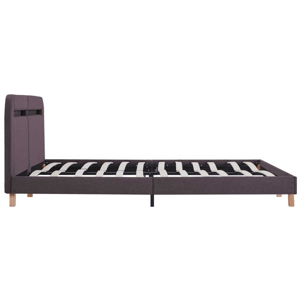 vidaXL Bed Frame with LED Taupe Fabric 150x200 cm King Size