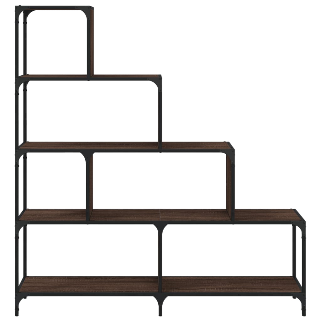 vidaXL Bookcase 4-Stair Brown Oak 139x33.5x149 cm Engineered Wood
