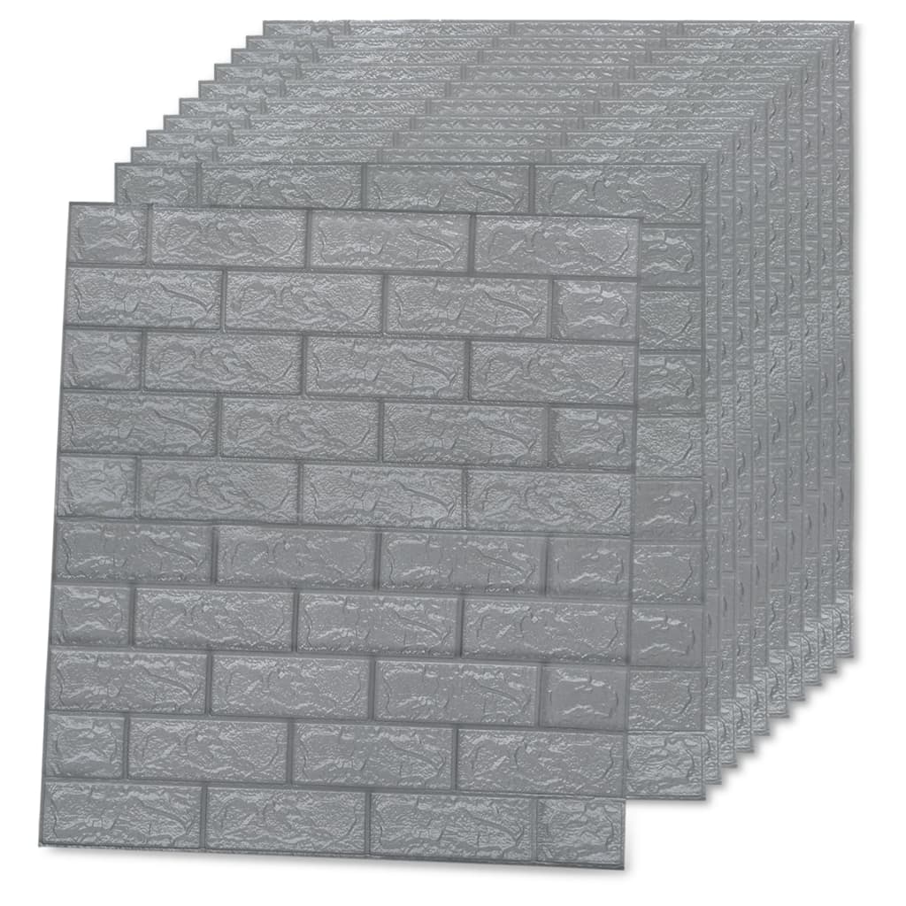 vidaXL 3D Wallpaper Bricks Self-adhesive 40 pcs Anthracite