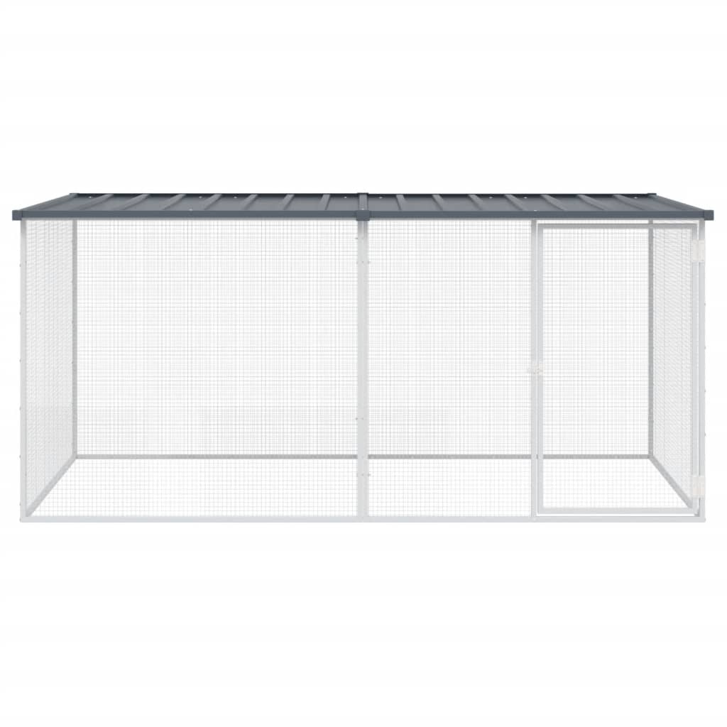 vidaXL Chicken Cage with Roof Anthracite 203x98x90 cm Galvanised Steel