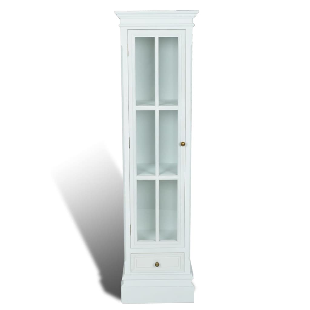vidaXL Chic Bookcase Cabinet with 3 Shelves White Wooden