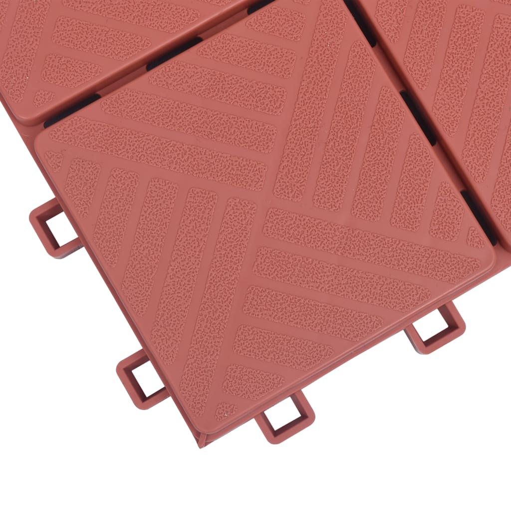 vidaXL Decking Tiles 10 pcs Red 30.5x30.5 cm Plastic