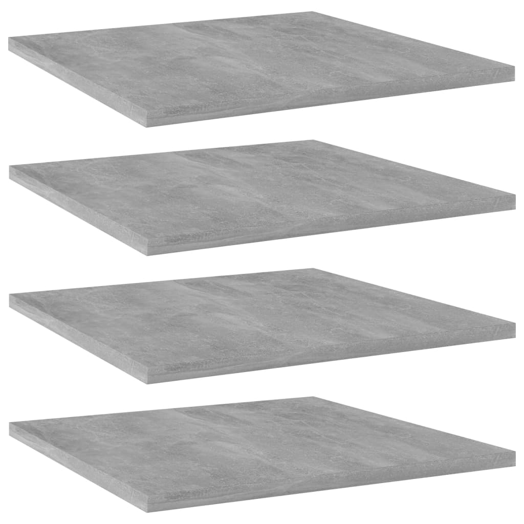 vidaXL Bookshelf Boards 4 pcs Concrete Grey 40x40x1.5 cm Engineered Wood