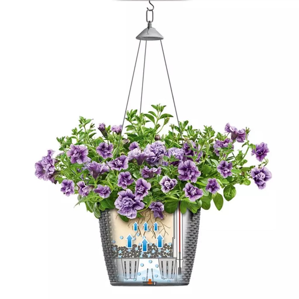 LECHUZA Hanging Planter NIDO Cottage 28 ALL-IN-ONE White
