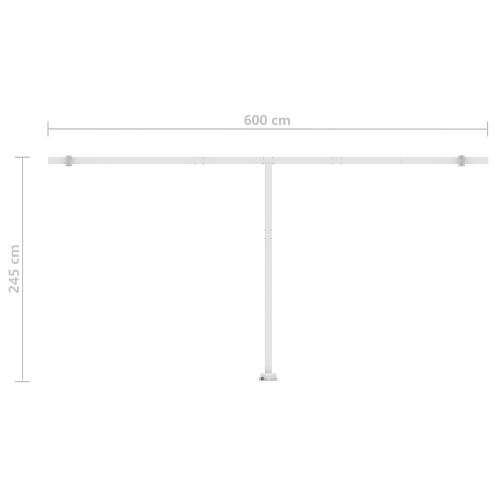 vidaXL Freestanding Manual Retractable Awning 600x350 cm Yellow/White