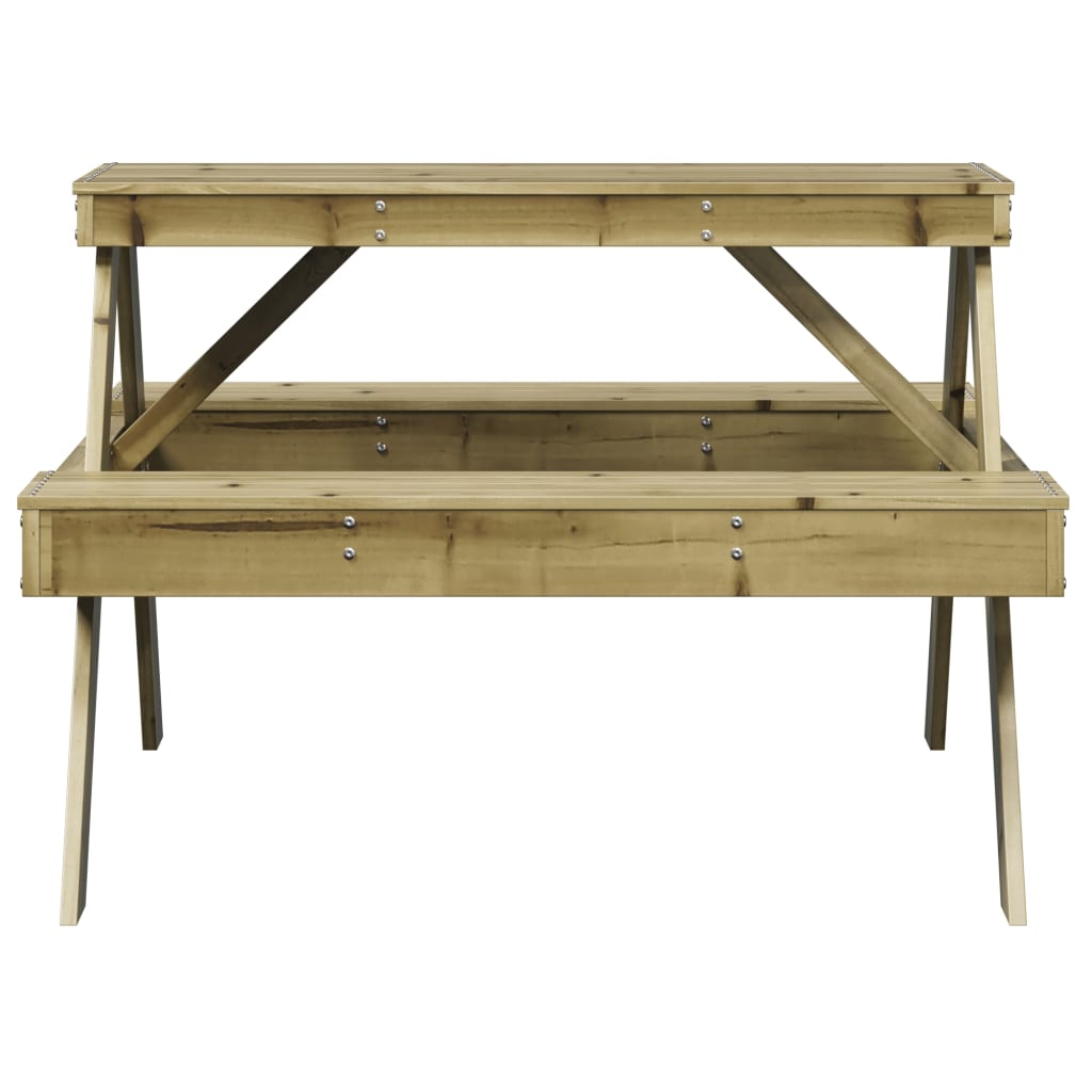 vidaXL Picnic Table White 105x134x75 cm Solid Wood Pine