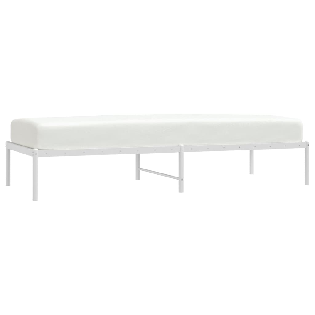 vidaXL Metal Bed Frame White 75x190 cm Small Single