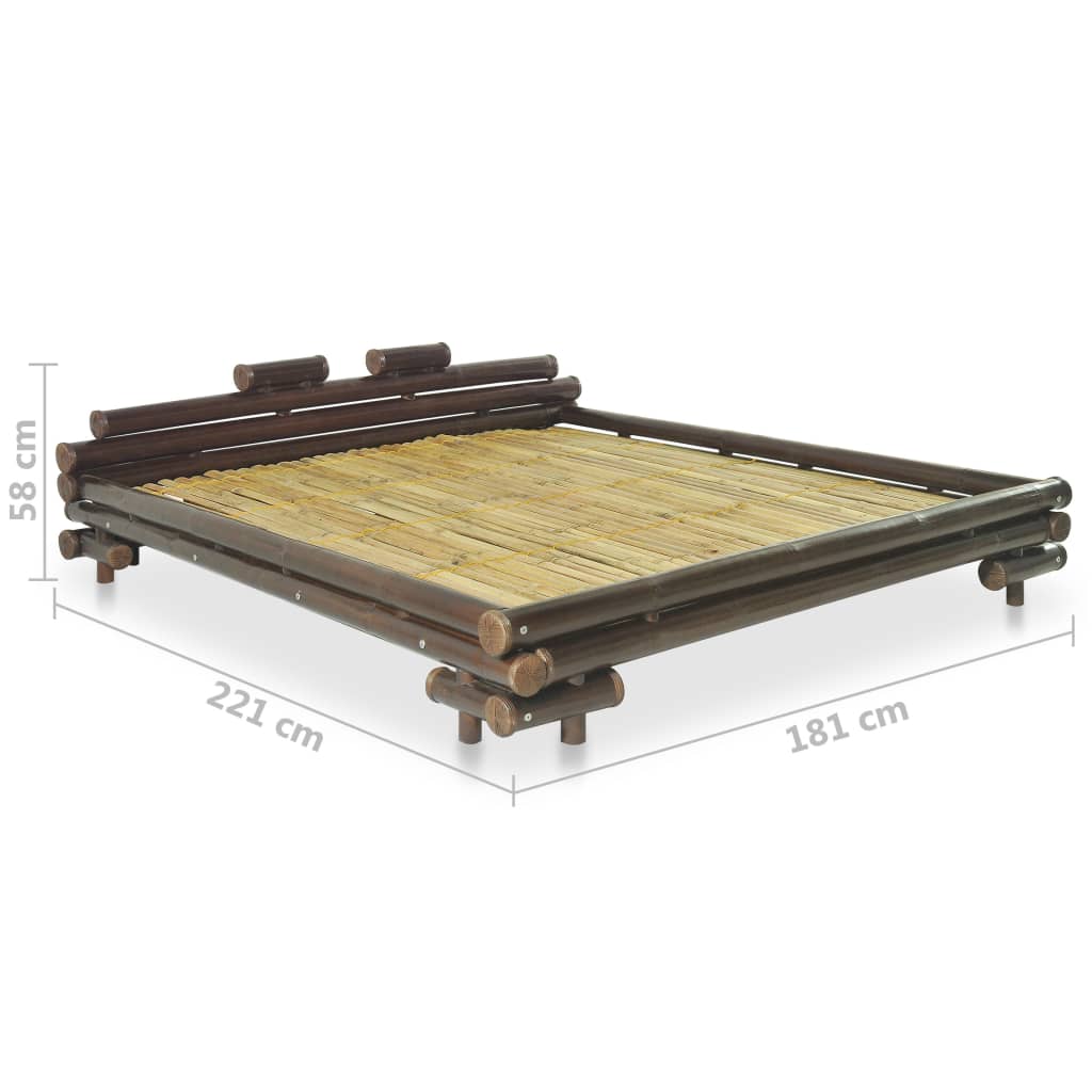 vidaXL Bed Frame Dark Brown Bamboo 160x200 cm