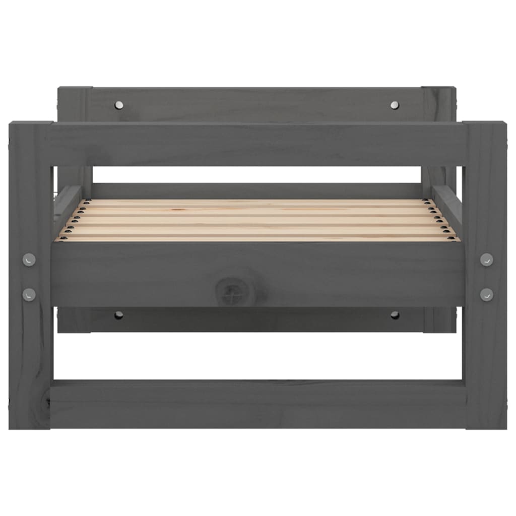 vidaXL Dog Bed Grey 55.5x45.5x28 cm Solid Pine Wood