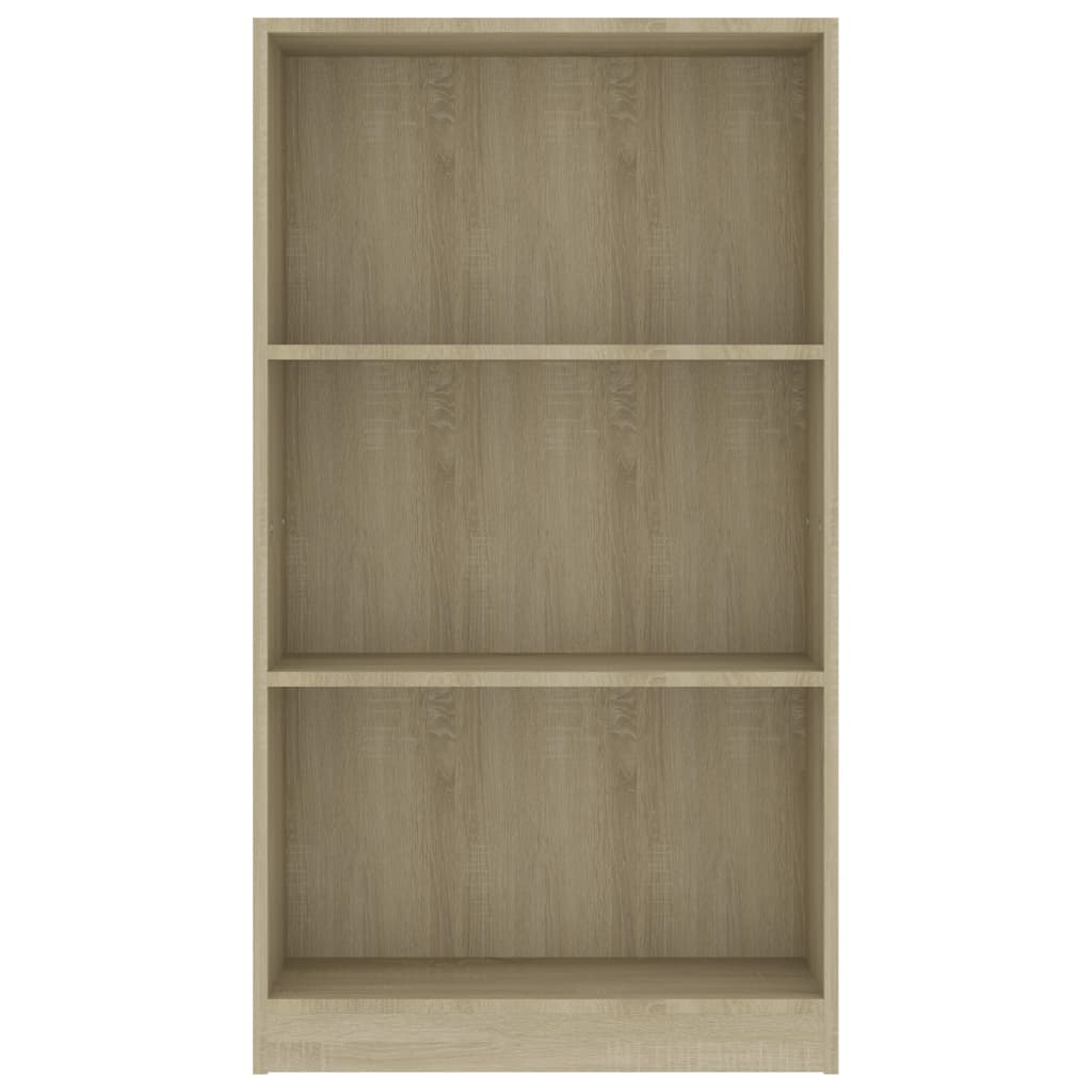 vidaXL 3-Tier Book Cabinet Sonoma Oak 60x24x109 cm Engineered Wood