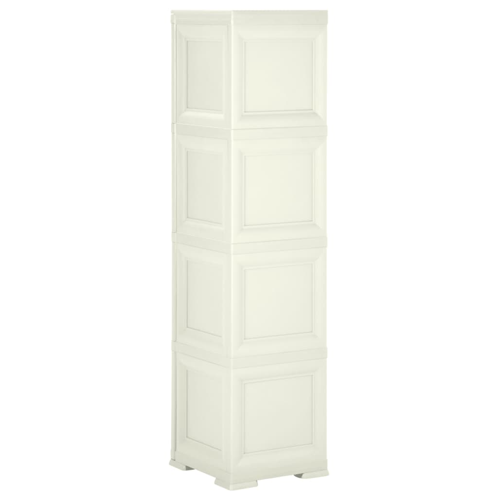vidaXL Plastic Cabinet 40x43x164 cm Wood Design Vanilla Ice