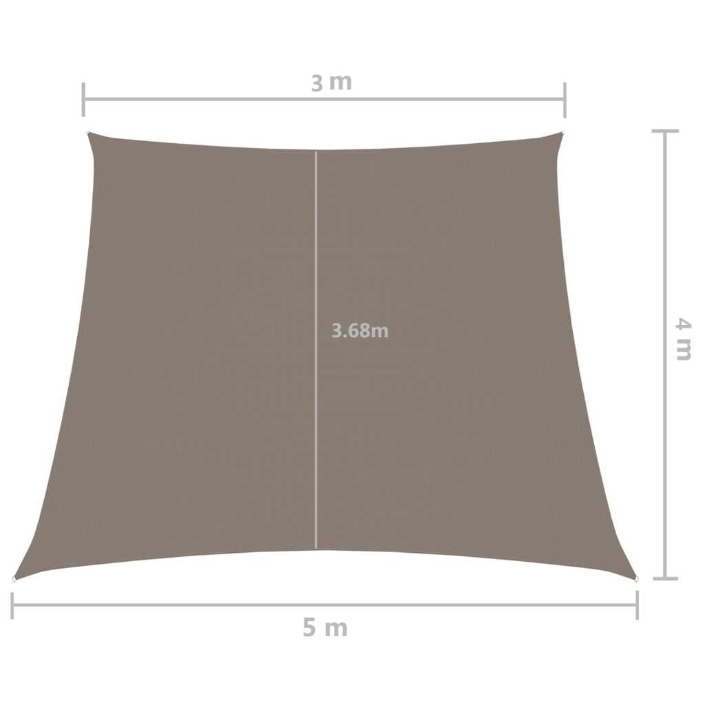 vidaXL Sunshade Sail Oxford Fabric Trapezium 3/5x4 m Taupe