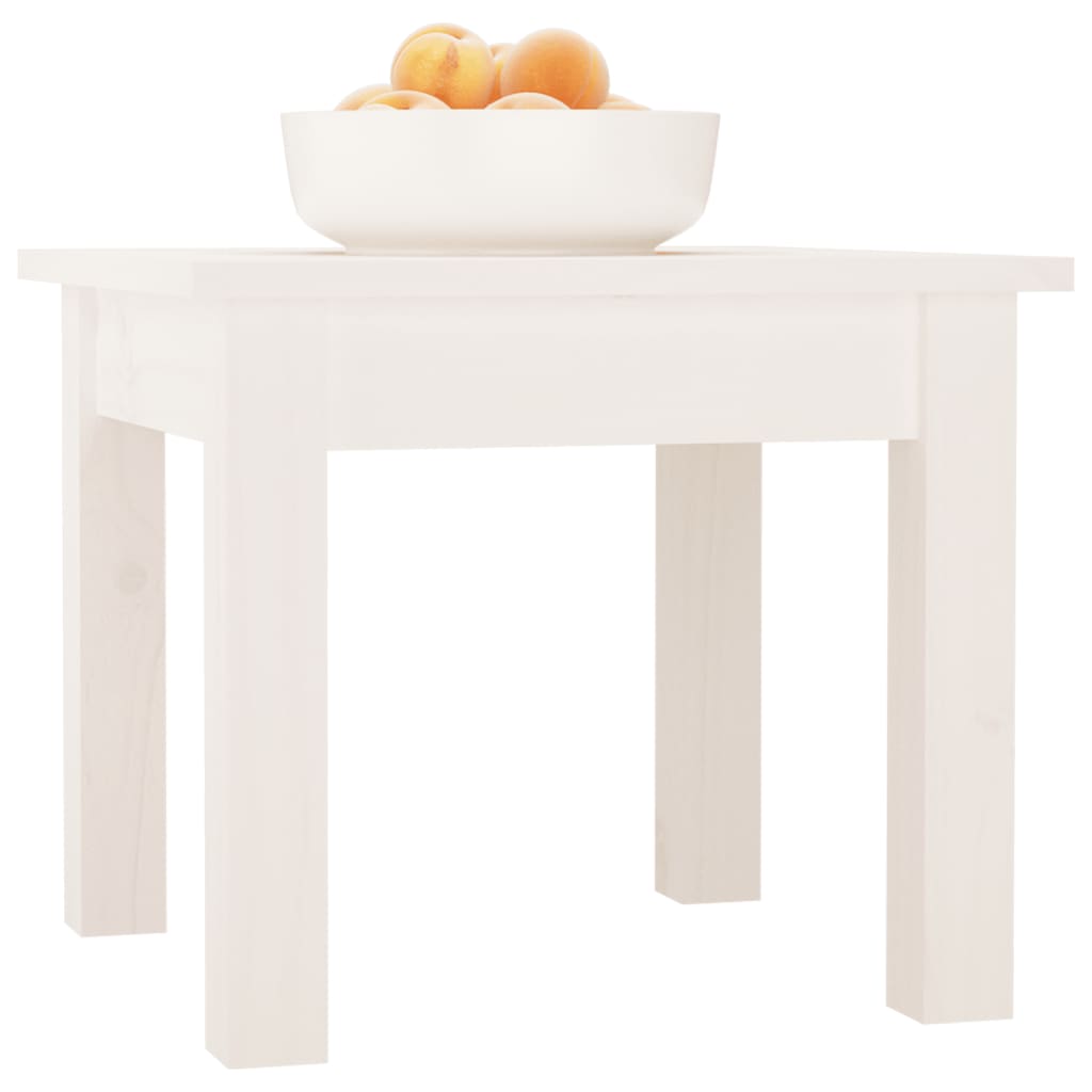 vidaXL Coffee Table White 35x35x30 cm Solid Wood Pine