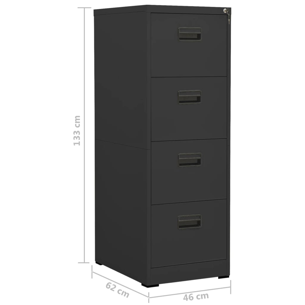 vidaXL Filing Cabinet Anthracite 46x62x133 cm Steel