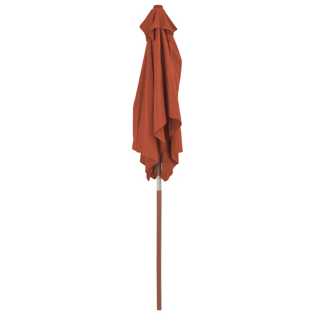 vidaXL Outdoor Parasol with Wooden Pole 150x200 cm Terracotta