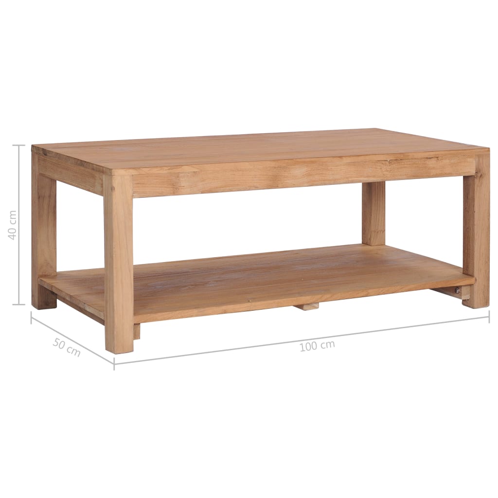 vidaXL Coffee Table 100x50x40 cm Solid Teak Wood