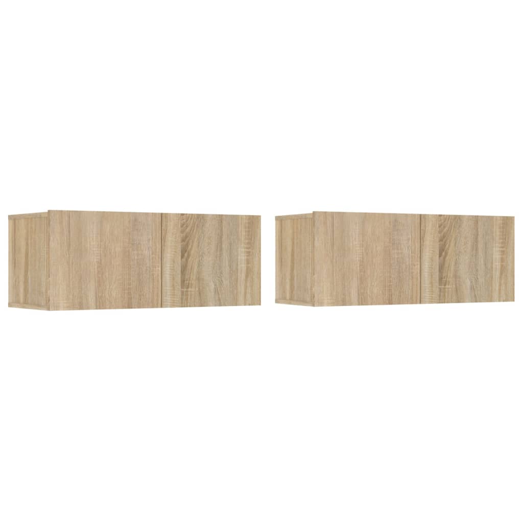 vidaXL TV Cabinets 2 pcs Sonoma Oak 80x30x30 cm Engineered Wood