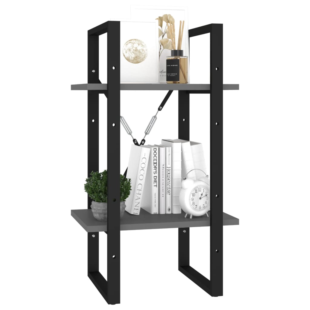 vidaXL 2-Tier Book Cabinet Grey 40x30x70 cm Engineered Wood