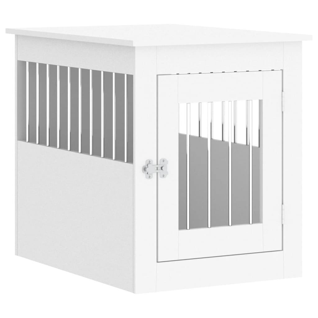 vidaXL Dog Crate Furniture White 55x75x65 cm Engineered Wood