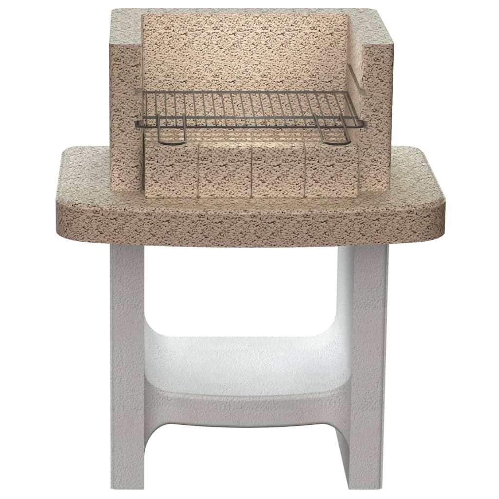 vidaXL Concrete Charcoal BBQ Stand with Shelf