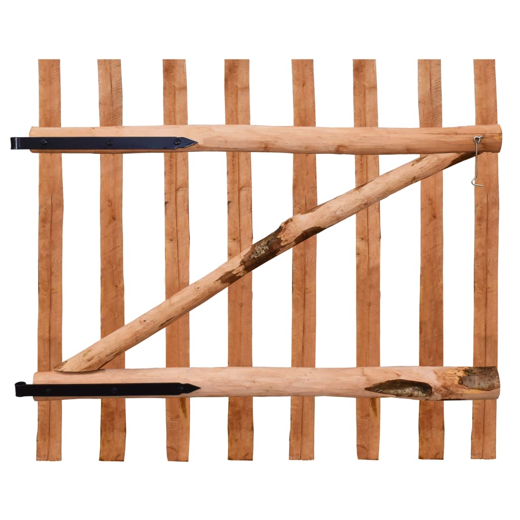 vidaXL Single Fence Gate Impregnated Hazel Wood 100x90 cm