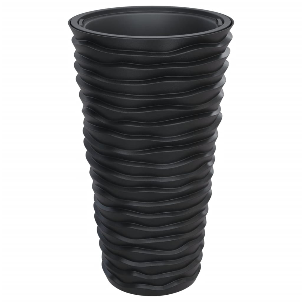 vidaXL Planter with Removable Inner Anthracite 8/22 L PP Grooved Look