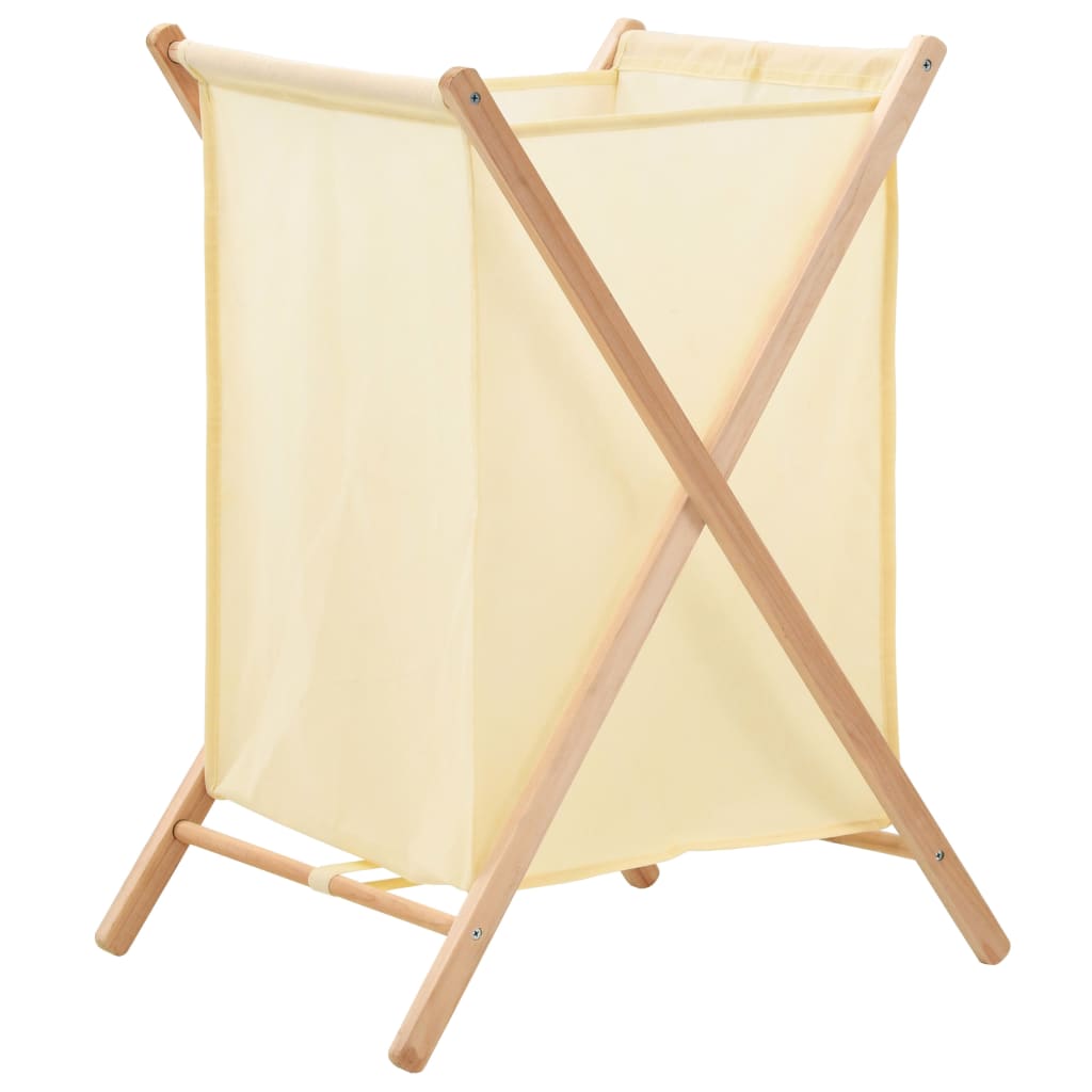 vidaXL Laundry Basket Cedar Wood and Fabric Beige 42x41x64 cm vidaXL