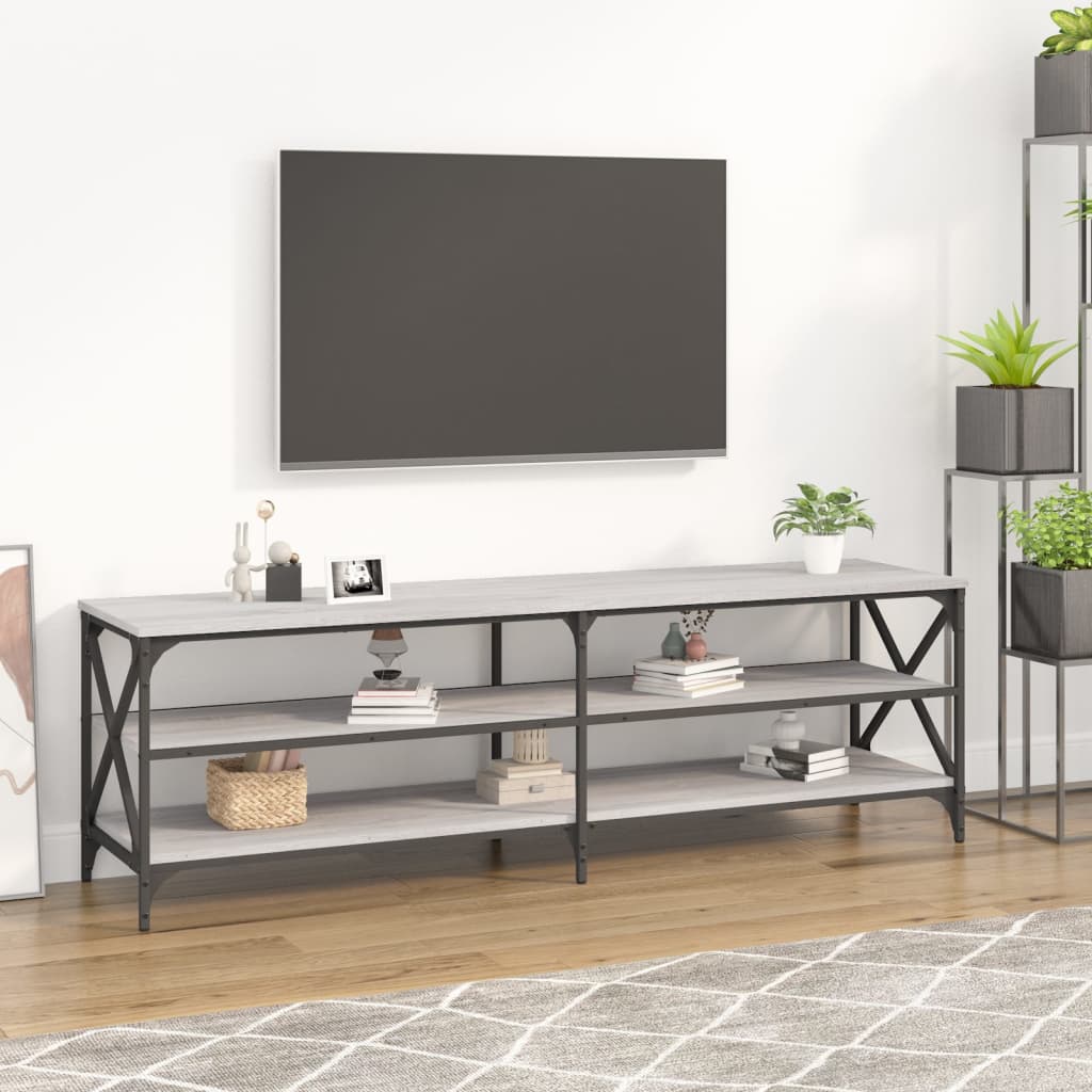 vidaXL TV Cabinet Grey Sonoma 160x40x50 cm Engineered Wood