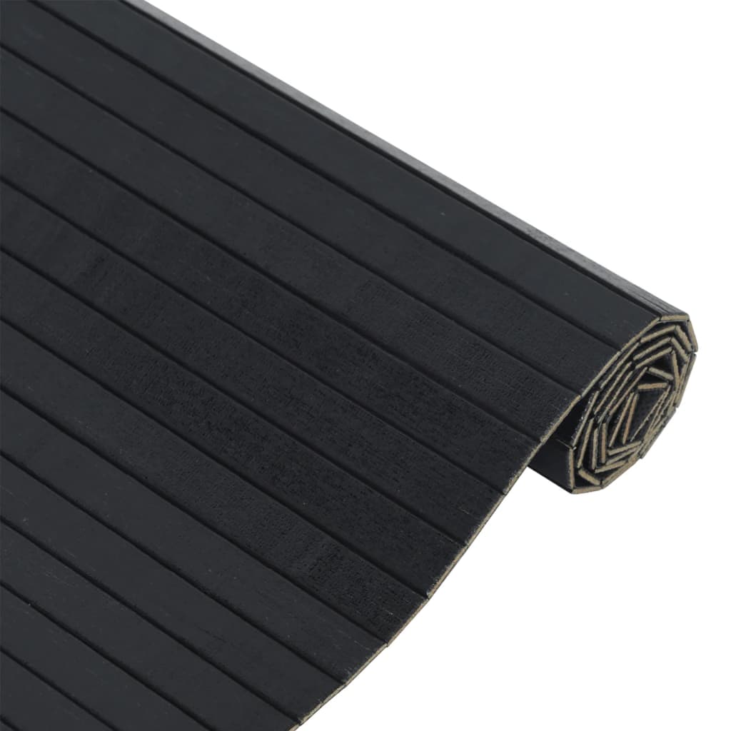 vidaXL Rug Rectangular Black 70x200 cm Bamboo