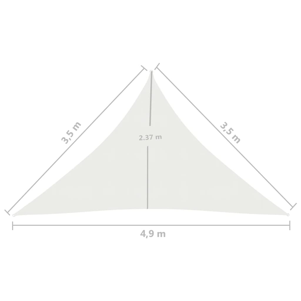 vidaXL Sunshade Sail 160 g/m² White 3.5x3.5x4.9 m HDPE