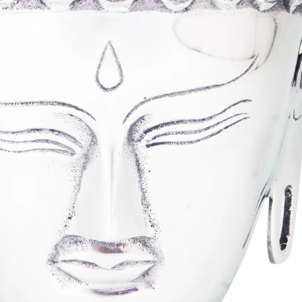 vidaXL Buddha Head Decoration Aluminium Silver
