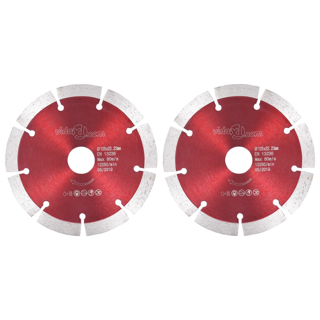 vidaXL Diamond Cutting Discs 2 pcs Steel 125 mm